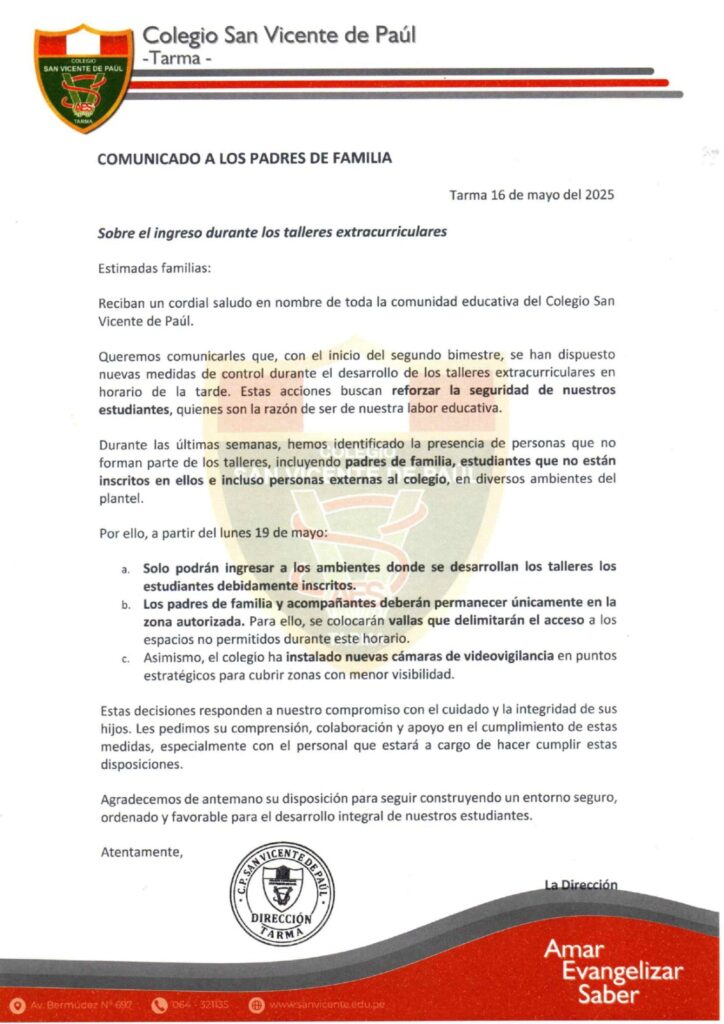 Comunicado a padres